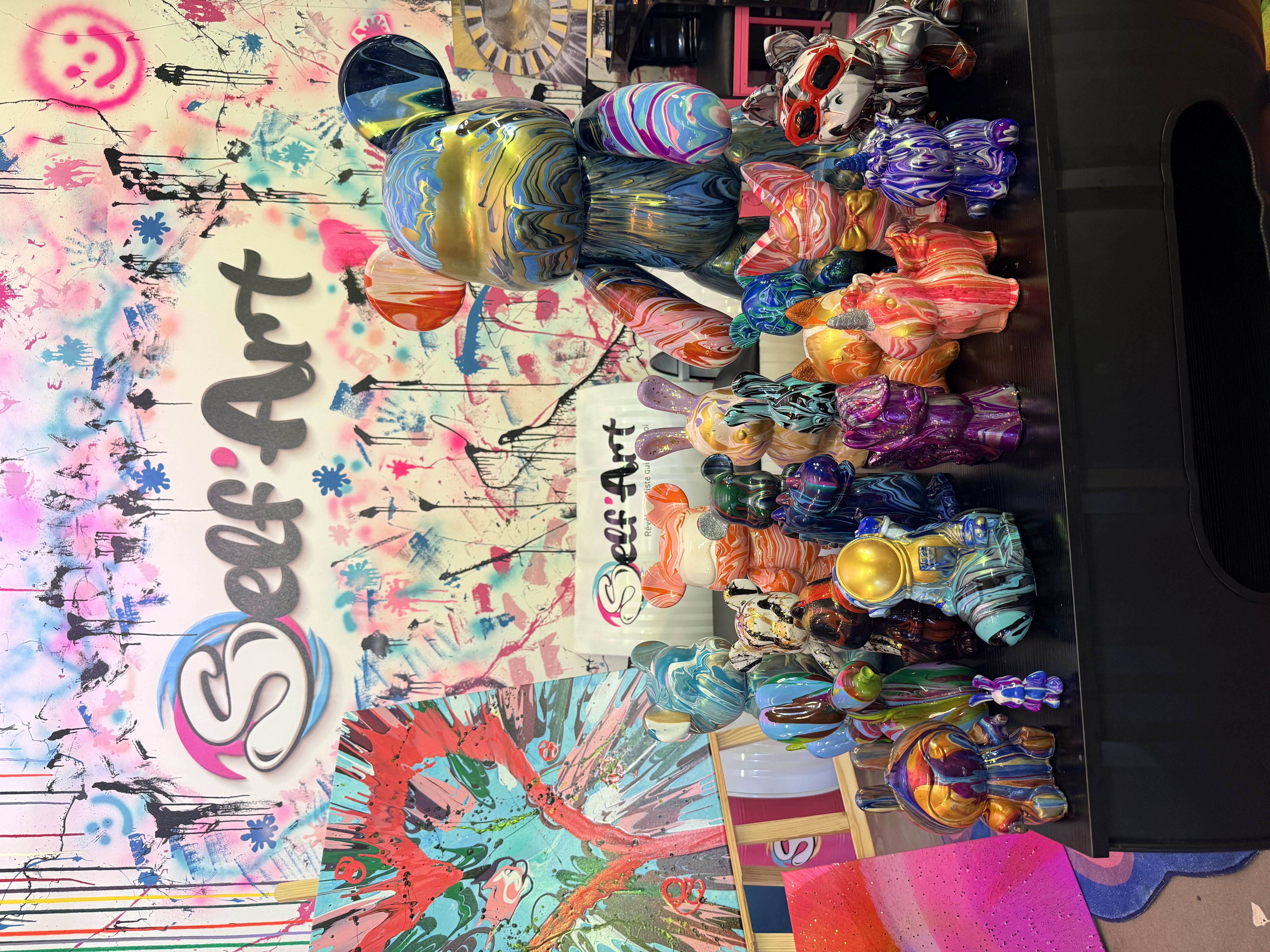 Atelier Fluid Art avec paillettes