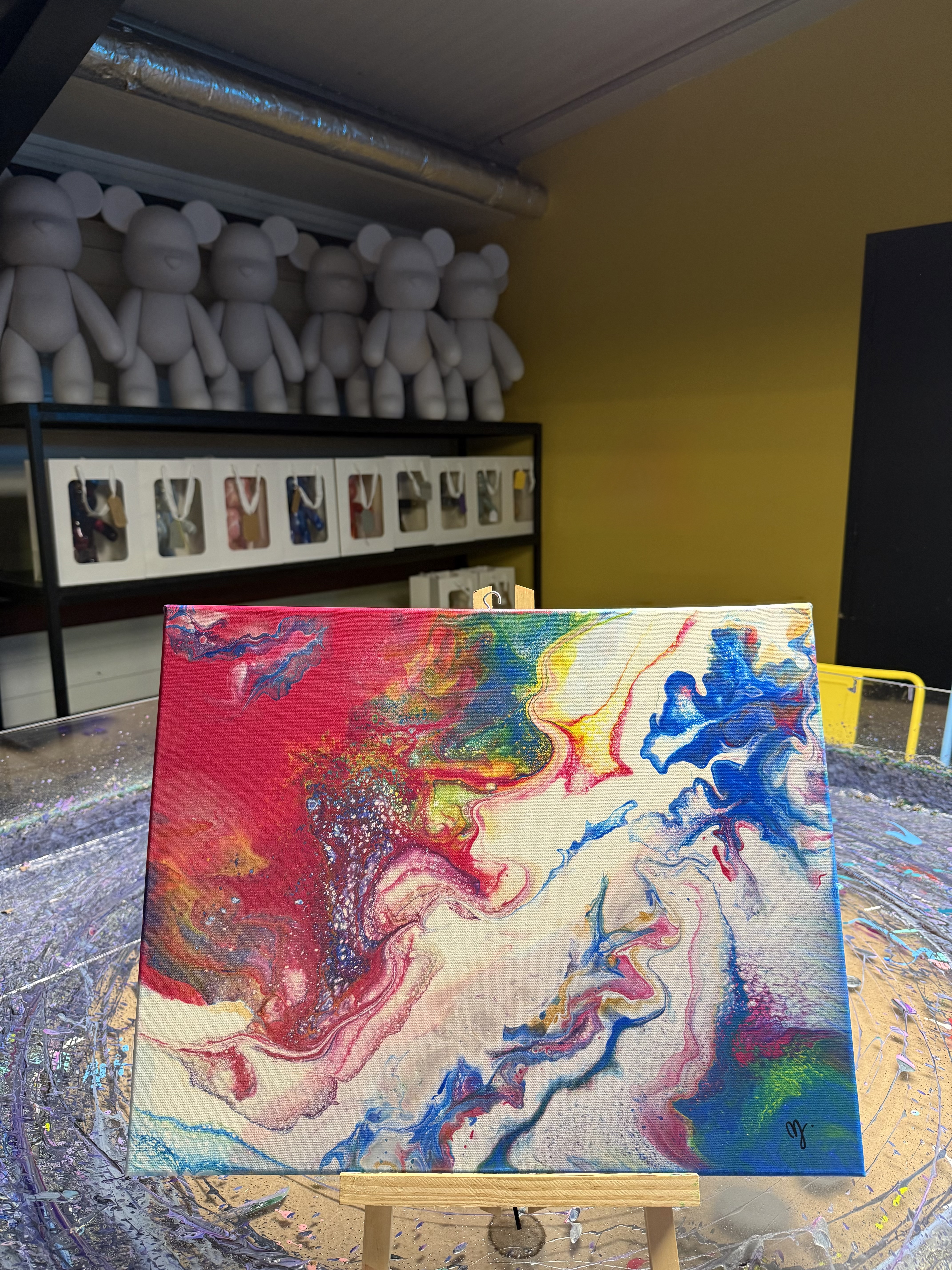 Toile 40x50  effet Pouring 