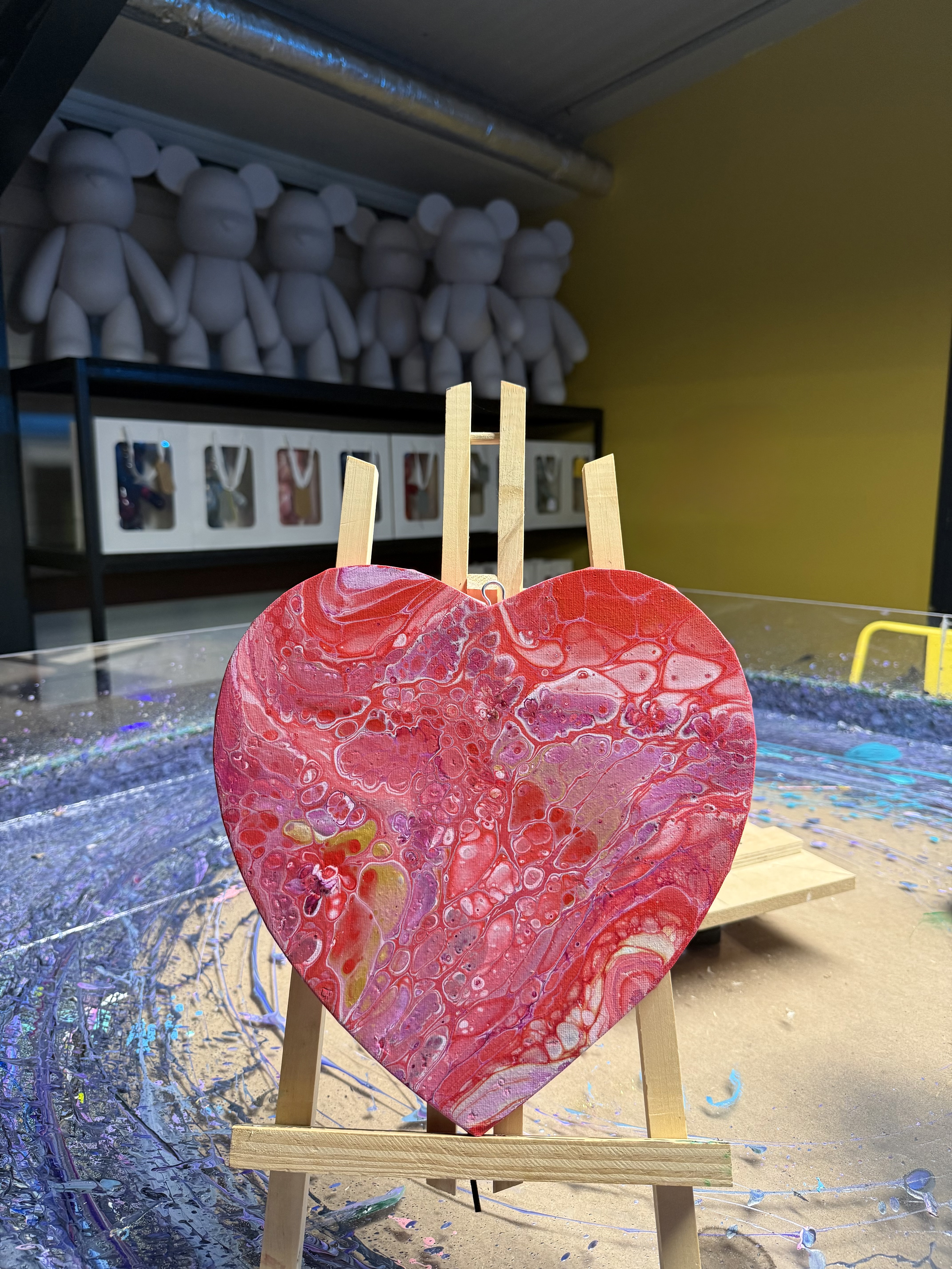 toile format cœur 29cm effet Pouring 