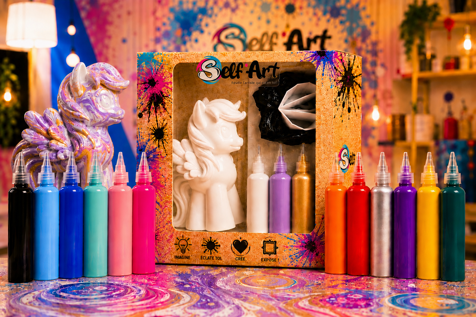 1 KIT CREATIF PONEY avec 3 couleurs